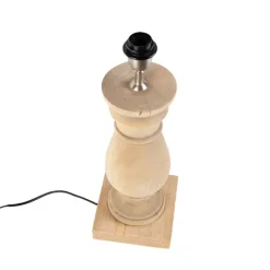 Tischleuchte im Landhausstil Holz natur ohne Lampenschirm - Catnip