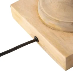 Tischleuchte im Landhausstil Holz natur ohne Lampenschirm - Catnip