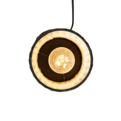 Tischleuchte Landhausstil Rattan mit Schwarz - Kata