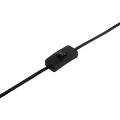 Tischleuchte Landhausstil Rattan mit Schwarz - Kata