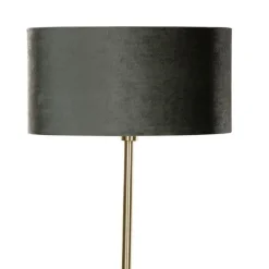 Tischleuchte Messing mit ovalem Samtschirm Grün 35cm - Simplo