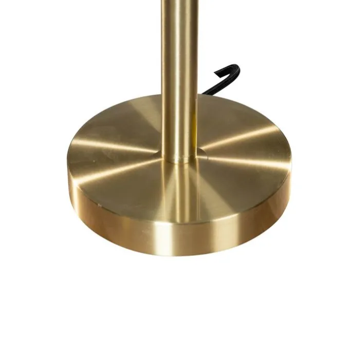 Tischleuchte Messing mit ovalem Samtschirm Grün 35cm - Simplo