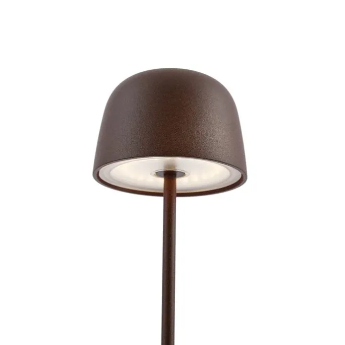 Tischleuchte Rostbraun inkl. LED Wiederaufladbar mit Ladestation IP65 - Raika