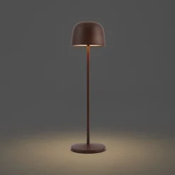 Tischleuchte Rostbraun inkl. LED Wiederaufladbar mit Ladestation IP65 - Raika