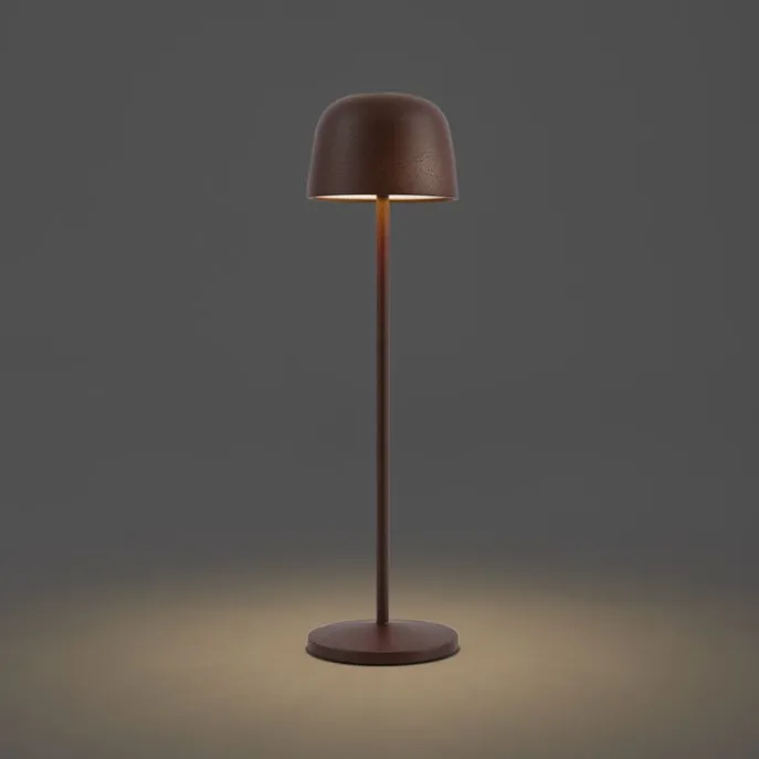 Tischleuchte Rostbraun inkl. LED Wiederaufladbar mit Ladestation IP65 - Raika