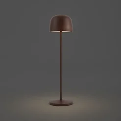 Tischleuchte Rostbraun inkl. LED Wiederaufladbar mit Ladestation IP65 - Raika