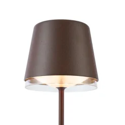 Tischleuchte Rostbraun inkl. LED IP65 Wiederaufladbar mit Ladestation - Bass