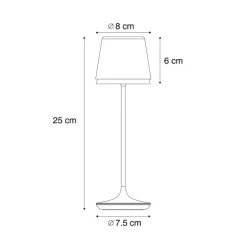 Tischleuchte Rot inkl. LED IP65 Wiederaufladbar mit Ladestation - Treble