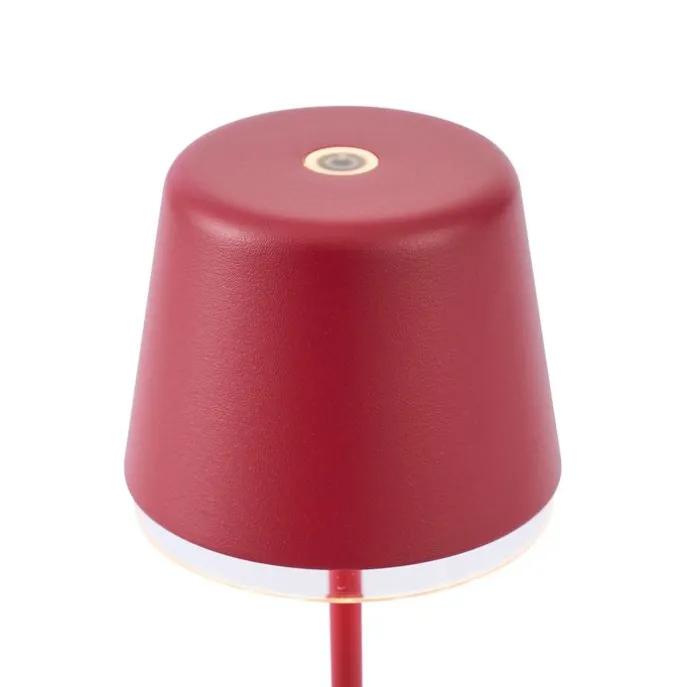 Tischleuchte Rot inkl. LED IP65 Wiederaufladbar mit Ladestation - Treble