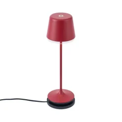 Tischleuchte Rot inkl. LED IP65 Wiederaufladbar mit Ladestation - Treble