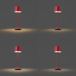 Tischleuchte Rot inkl. LED IP65 Wiederaufladbar mit Ladestation - Treble
