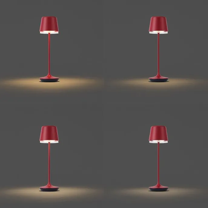 Tischleuchte Rot inkl. LED IP65 Wiederaufladbar mit Ladestation - Treble