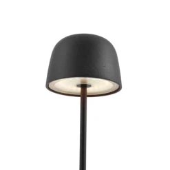 Tischleuchte schwarz inkl. LED, wiederaufladbar mit Ladestation IP65 - Raika