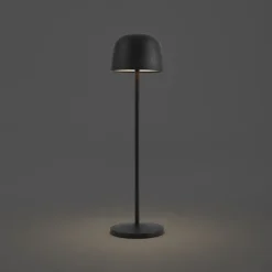 Tischleuchte schwarz inkl. LED, wiederaufladbar mit Ladestation IP65 - Raika