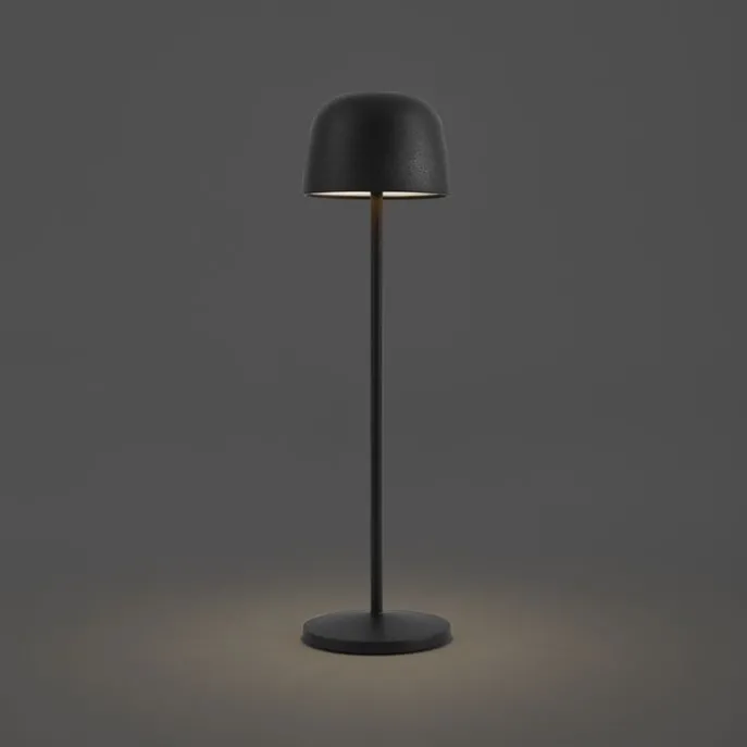 Tischleuchte schwarz inkl. LED, wiederaufladbar mit Ladestation IP65 - Raika