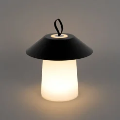 Tischleuchte schwarz inkl. LED 3-stufig dimmbar wiederaufladbar - Ivan