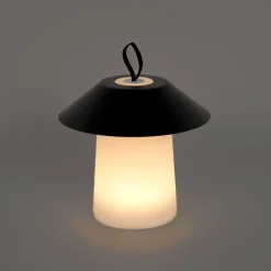 Tischleuchte schwarz inkl. LED 3-stufig dimmbar wiederaufladbar - Ivan