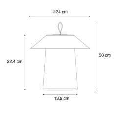 Tischleuchte schwarz inkl. LED 3-stufig dimmbar wiederaufladbar - Ivan