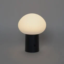 Tischleuchte schwarz inkl. LED 3-stufig dimmbar wiederaufladbar - Louise