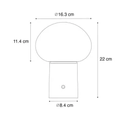 Tischleuchte schwarz inkl. LED 3-stufig dimmbar wiederaufladbar - Louise