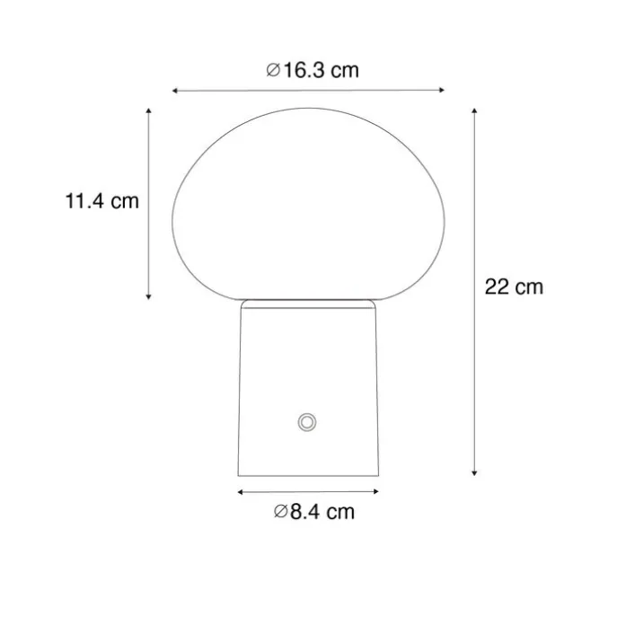 Tischleuchte schwarz inkl. LED 3-stufig dimmbar wiederaufladbar - Louise