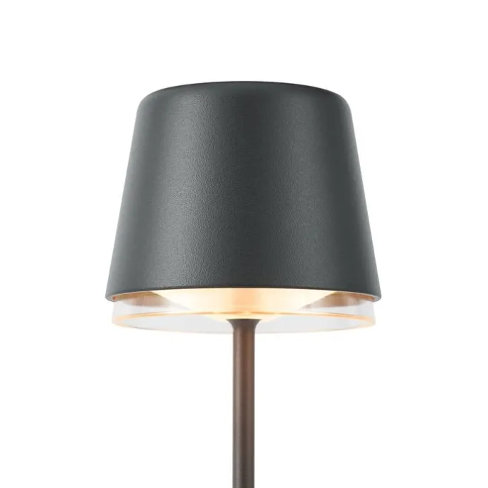 Tischleuchte schwarz inkl. LED IP65 Wiederaufladbar mit Ladestation - Treble