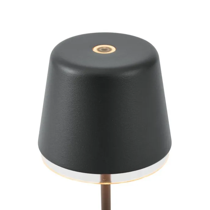 Tischleuchte schwarz inkl. LED IP65 Wiederaufladbar mit Ladestation - Treble