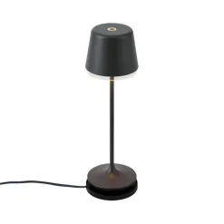 Tischleuchte schwarz inkl. LED IP65 Wiederaufladbar mit Ladestation - Treble