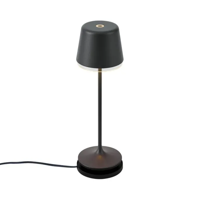 Tischleuchte schwarz inkl. LED IP65 Wiederaufladbar mit Ladestation - Treble