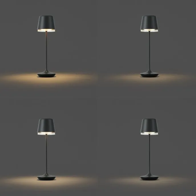 Tischleuchte schwarz inkl. LED IP65 Wiederaufladbar mit Ladestation - Treble