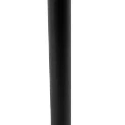 Tischleuchte Schwarz mit ovalem Leinenschirm Weiß 35cm - Simplo