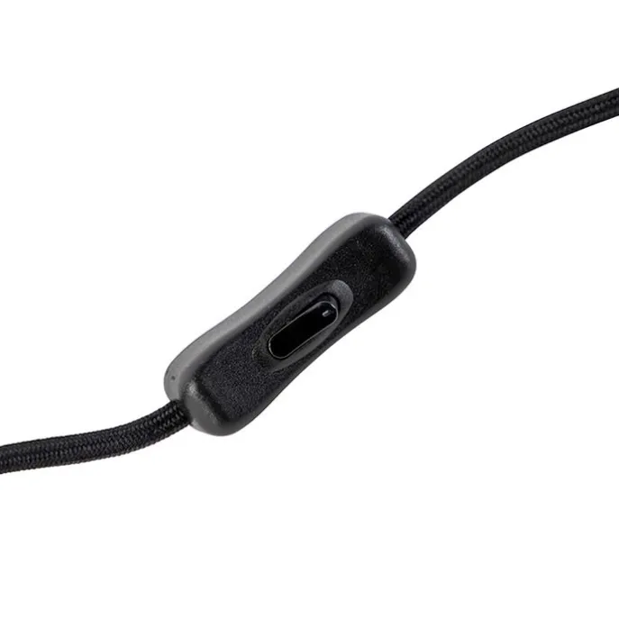 Tischleuchte Schwarz mit ovalem Leinenschirm Weiß 35cm - Simplo