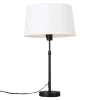 Tischleuchte schwarz mit weißem Schirm 35 cm verstellbar - Parte