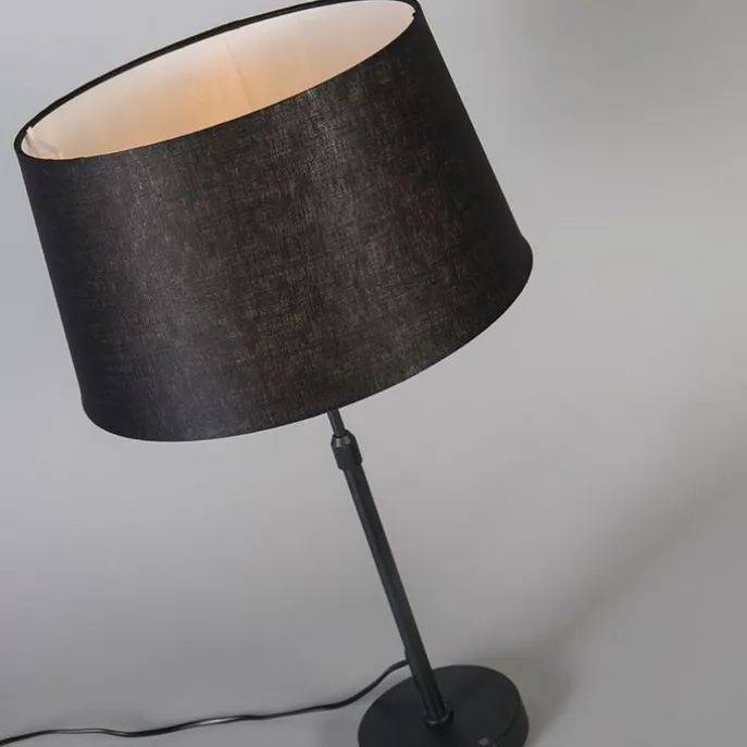 Tischleuchte schwarz mit Schirm schwarz 35 cm verstellbar - Parte