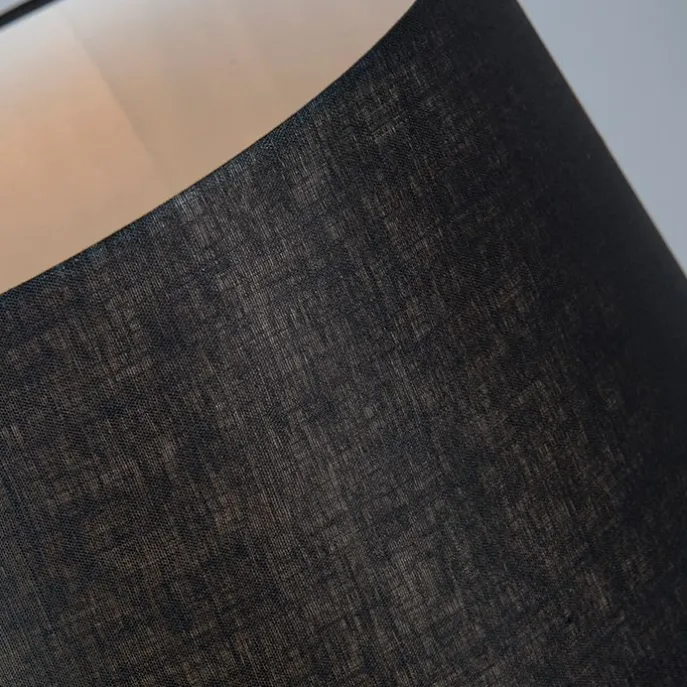 Tischleuchte schwarz mit Schirm schwarz 35 cm verstellbar - Parte