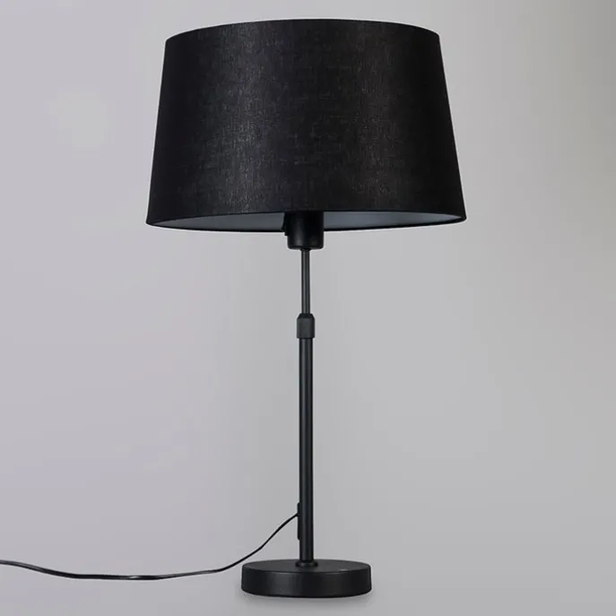 Tischleuchte schwarz mit Schirm schwarz 35 cm verstellbar - Parte