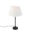 Tischleuchte schwarz mit plissiertem Schirm creme 35 cm verstellbar - Parte