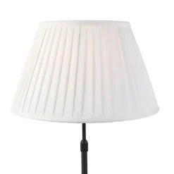 Tischleuchte schwarz mit plissiertem Schirm creme 35 cm verstellbar - Parte