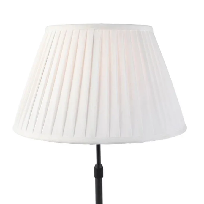 Tischleuchte schwarz mit plissiertem Schirm creme 35 cm verstellbar - Parte