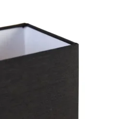 Tischleuchte schwarz mit schwarzem Schirm, Touchsensor und Wireless Charger - Romina