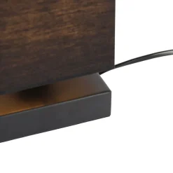 Tischleuchte schwarz mit schwarzem Schirm, Touchsensor und Wireless Charger - Romina