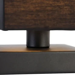 Tischleuchte schwarz mit schwarzem Schirm, Touchsensor und Wireless Charger - Romina