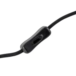 Tischleuchte Schwarz mit ovalem Samt-Schirm Schwarz 35cm - Simplo