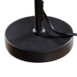 Tischleuchte Schwarz mit Taupe Samt-Schirm 35cm - Parte