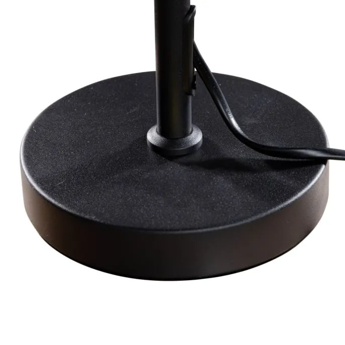 Tischleuchte Schwarz mit Taupe Samt-Schirm 35cm - Parte