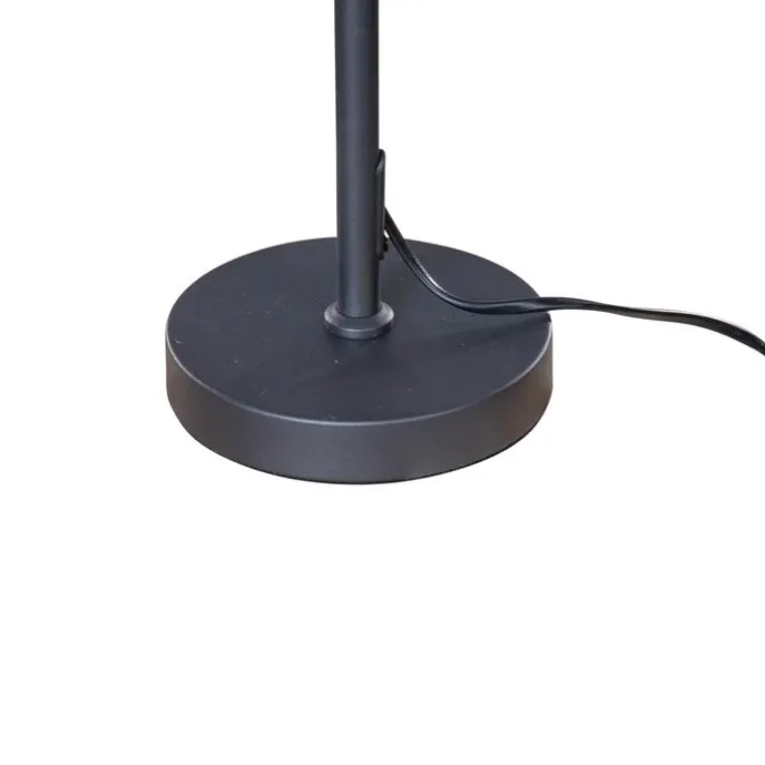 Tischleuchte Schwarz mit Samt-Schirm Krokodil-Design 35cm - Parte