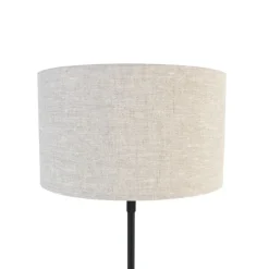 Tischleuchte schwarz verstellbar mit Schirm hellgrau 35 cm - Parte