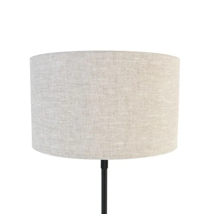 Tischleuchte schwarz verstellbar mit Schirm hellgrau 35 cm - Parte