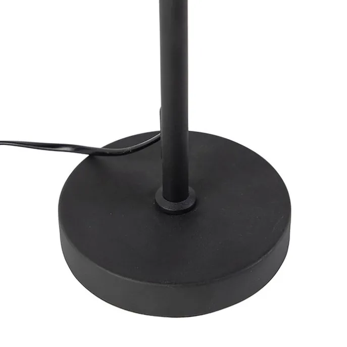 Tischleuchte schwarz verstellbar mit Schirm hellgrau 35 cm - Parte