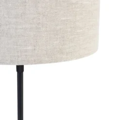 Tischleuchte schwarz verstellbar mit Schirm hellgrau 35 cm - Parte